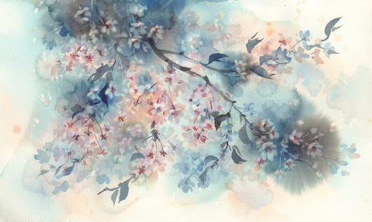White Sakura Flower Wallpaper