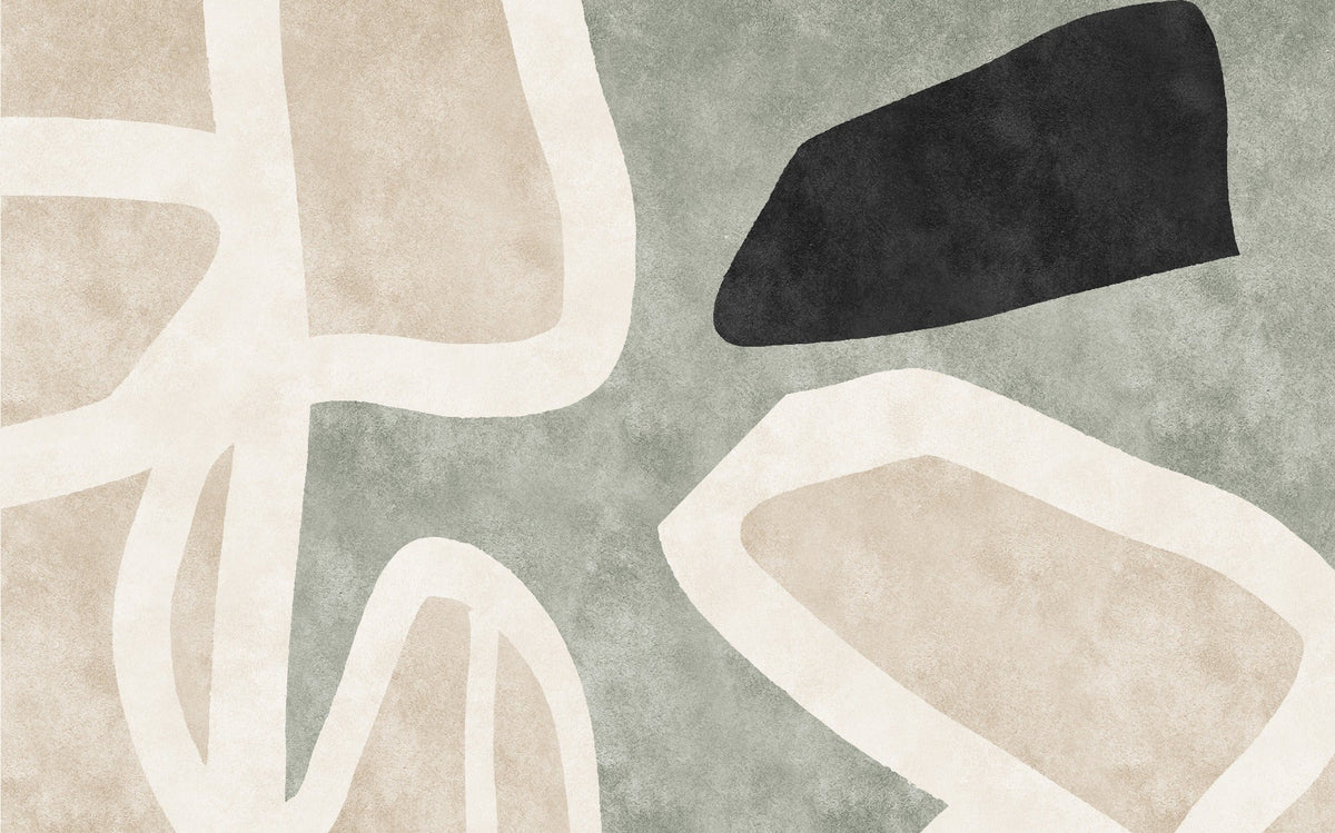 Golden Geometric Abstract Wallpaper Mural in your room — zoomed