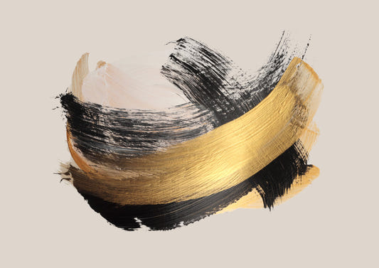 Gold and Noir Brushstroke Elegance Wall Mural