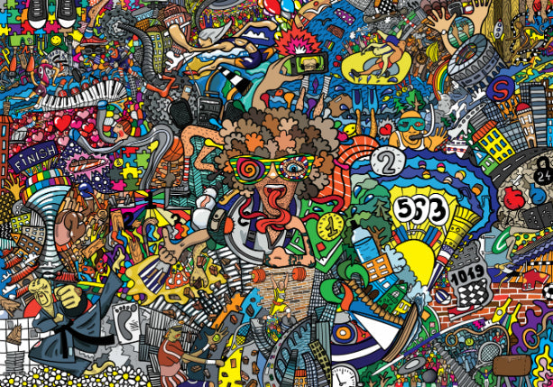 Sports Collage Graffiti Wall Mural in your room — zoomed