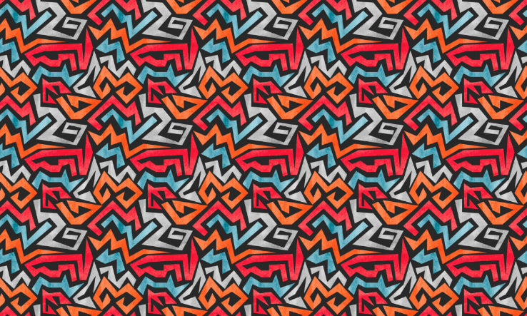 Colorful Graffiti Seamless Wallpaper in your room — zoomed