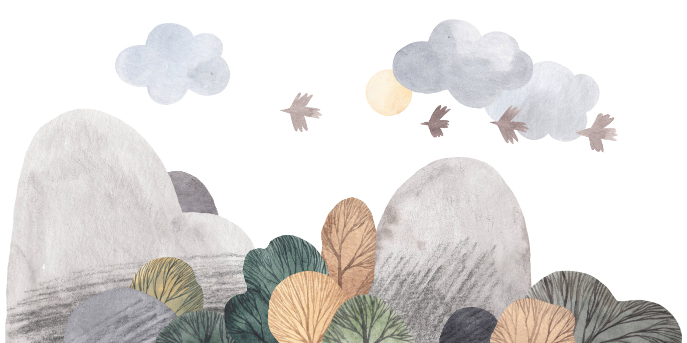 Abstract Watercolor Landscape Wall Mural
