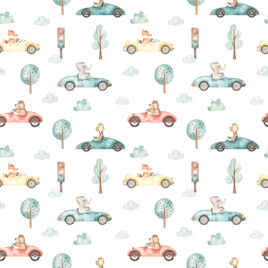 Animal Racers watercolor wallpaper