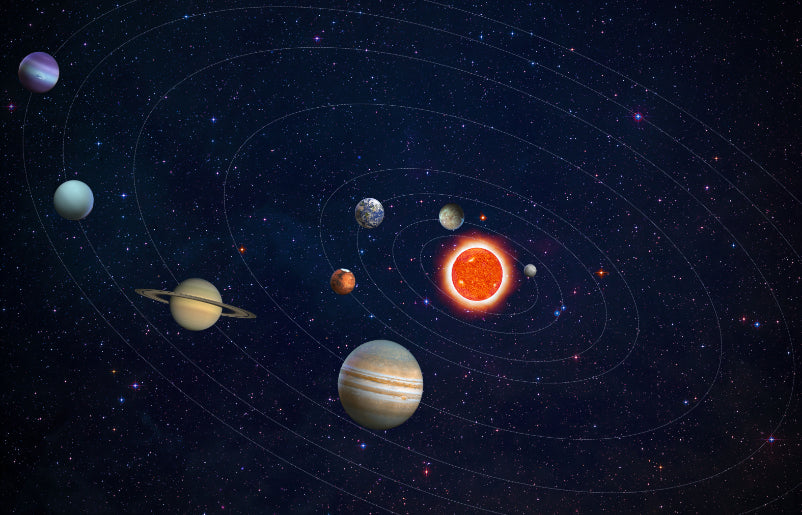 Solar System Planets Orbit Wall Mural in your room — zoomed