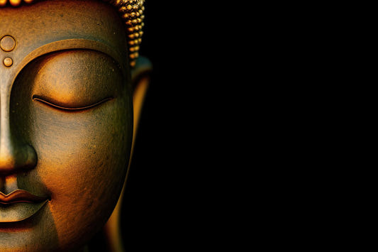 Serene Buddha Sculpted Portrait Wall Mural