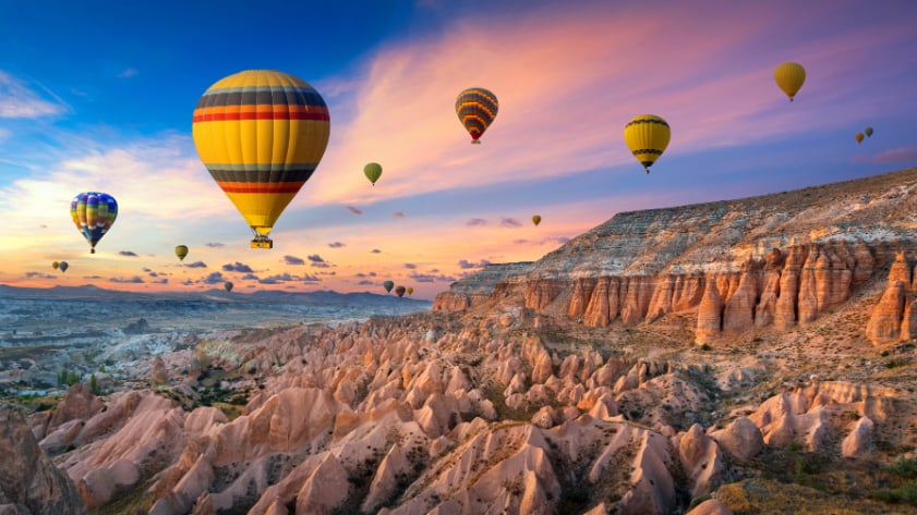 Cappadocia Balloons Sunset Wall Mural
