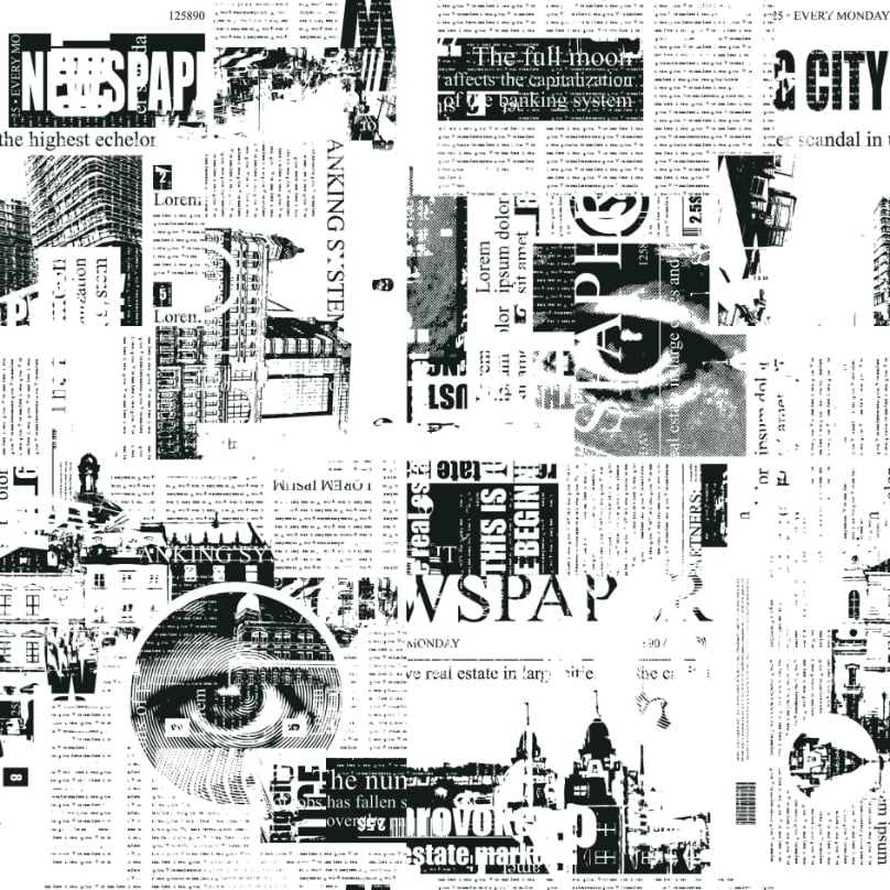 Urban Newsprint Wall Mural