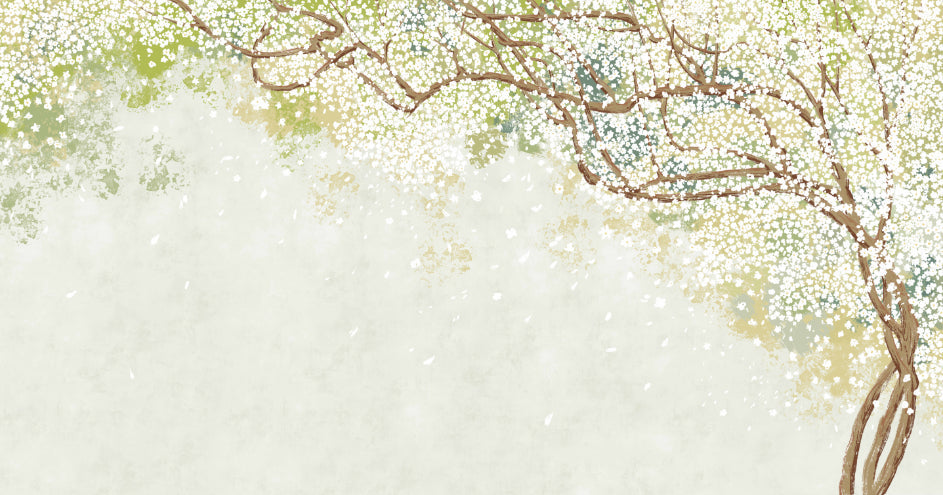 Blossom Branch Wall Mural in your room — zoomed