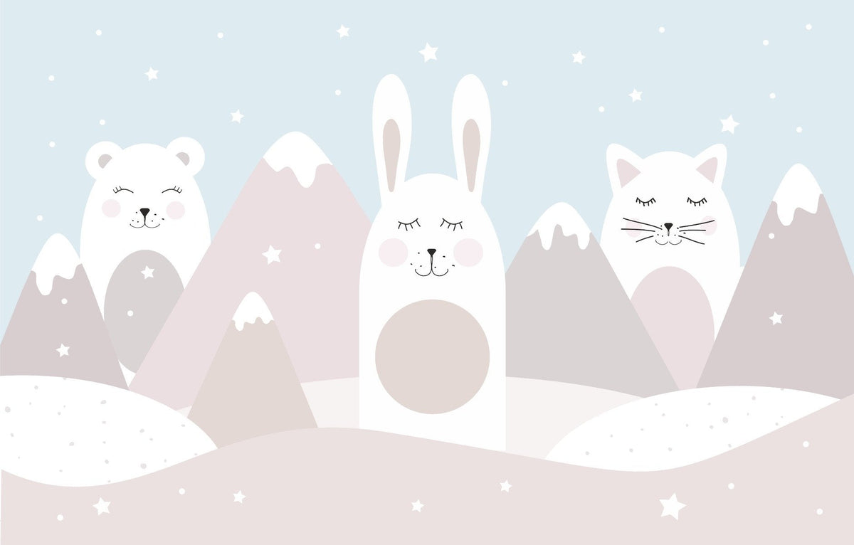 Cute Animals Kids Room Wall Mural in your room — zoomed