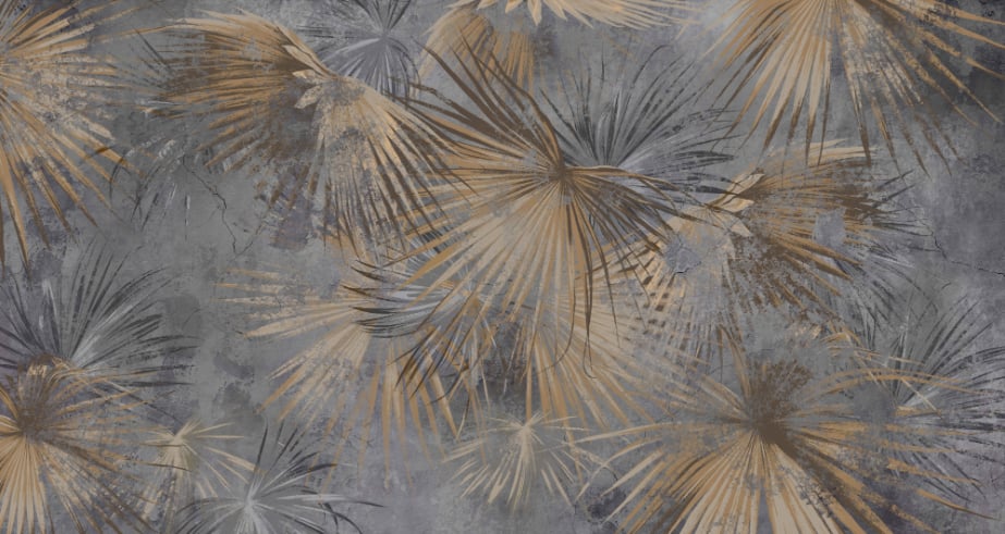 Golden Frond Elegance Wall Mural