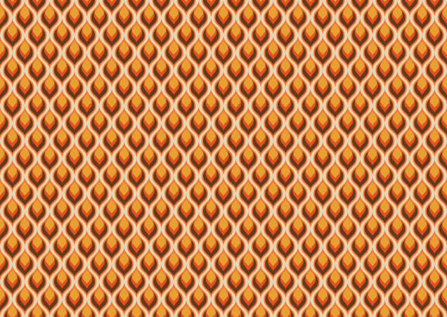 Retro Flame Pattern Wallpaper in your room — zoomed