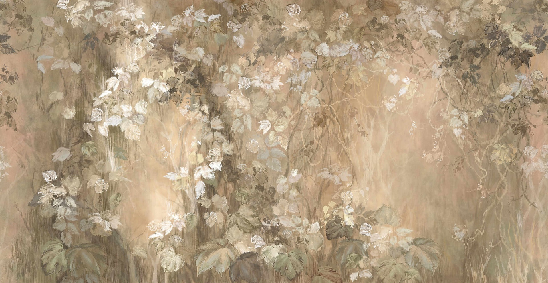 Mystic Branches Light Brown Wall Mural