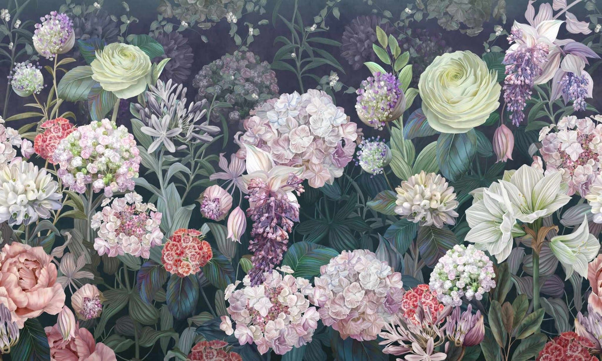 Dutch Roses Floral Wallpaper Murals in your room — zoomed