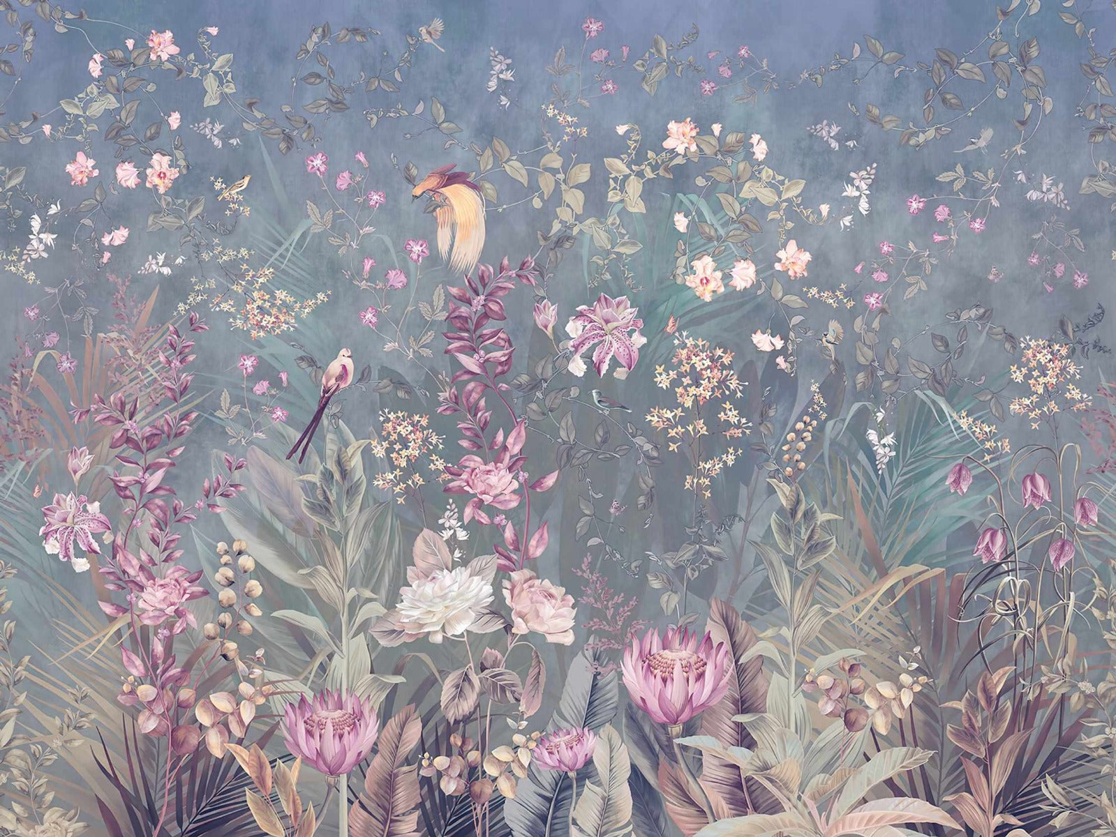 Blooming Lavender Landscape Mural in your room — zoomed