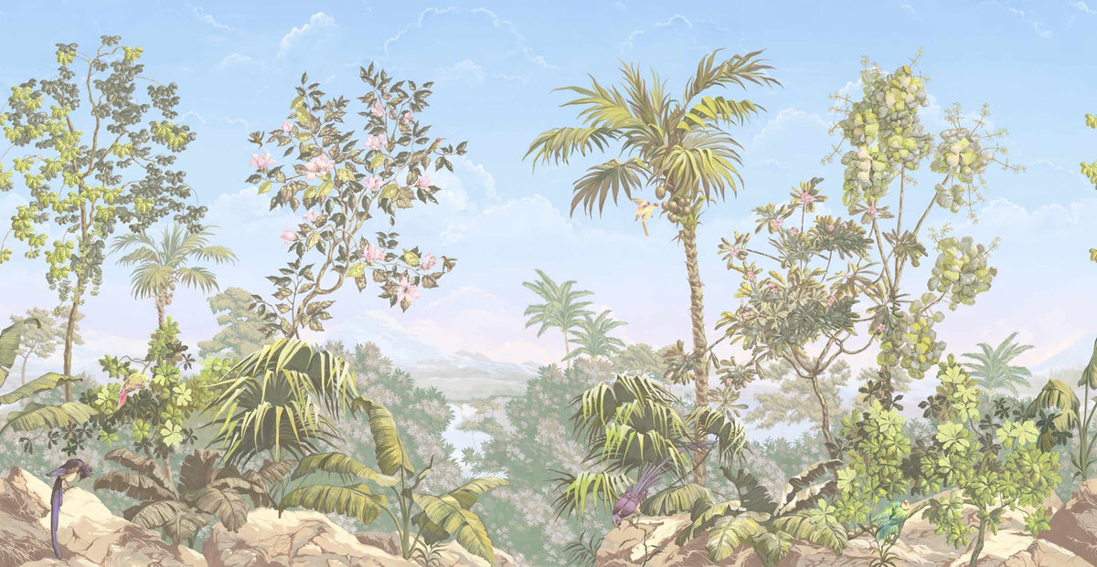 Foggy Rainforest Reverie Wall Murals in your room — zoomed