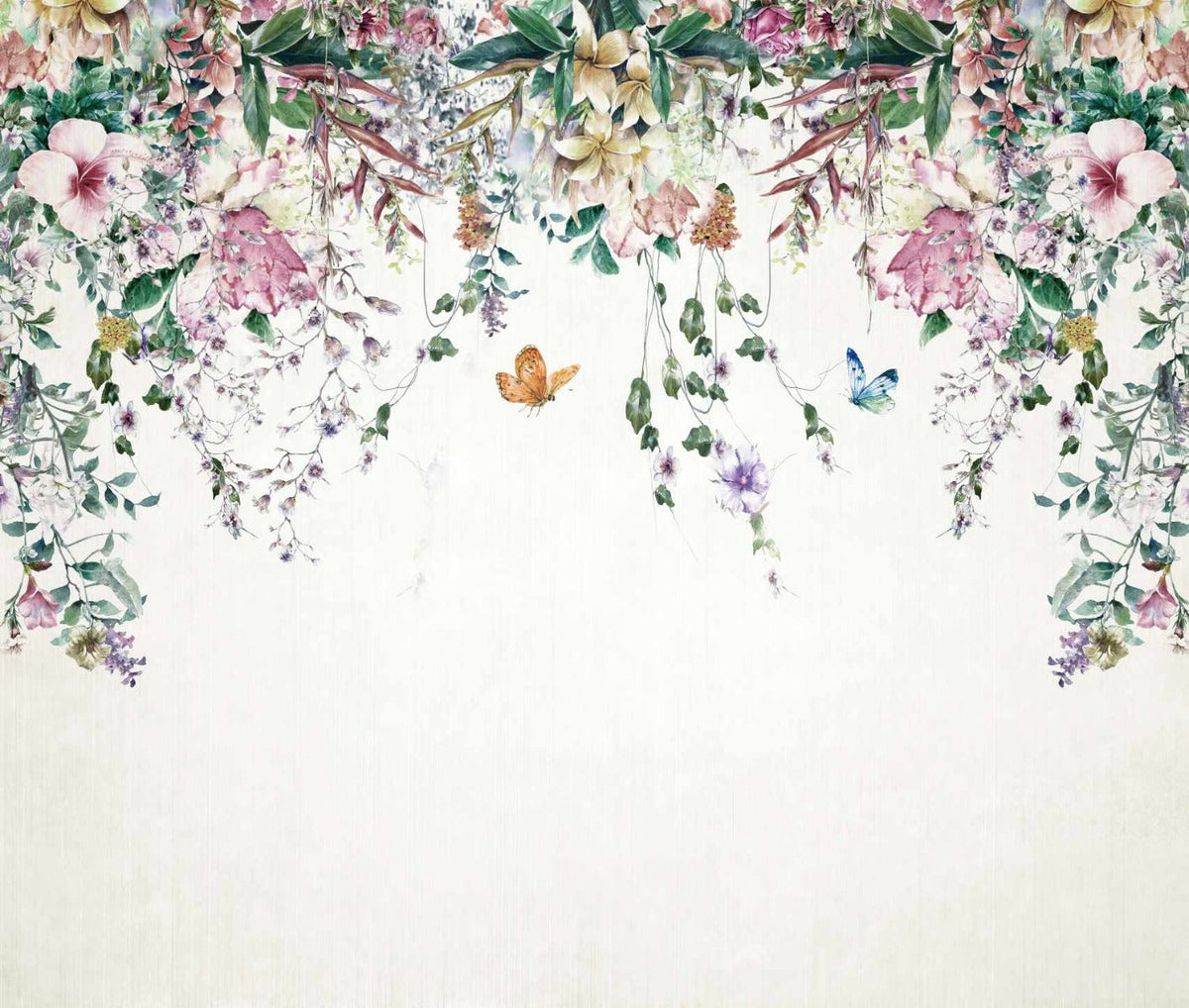 Floral Spectrum A Vivid Botanical Wall Mural in your room — zoomed