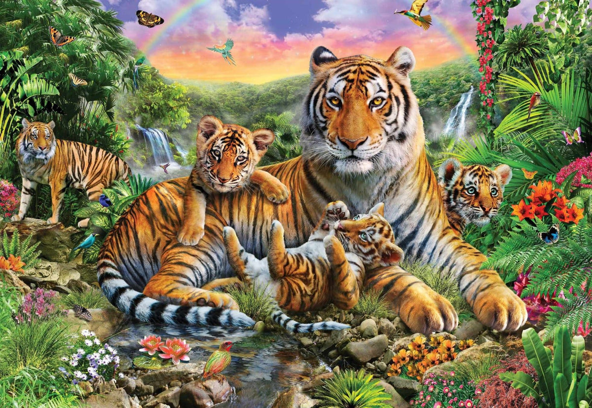 Tiger Dynasty Wallpaper Mural in your room — zoomed
