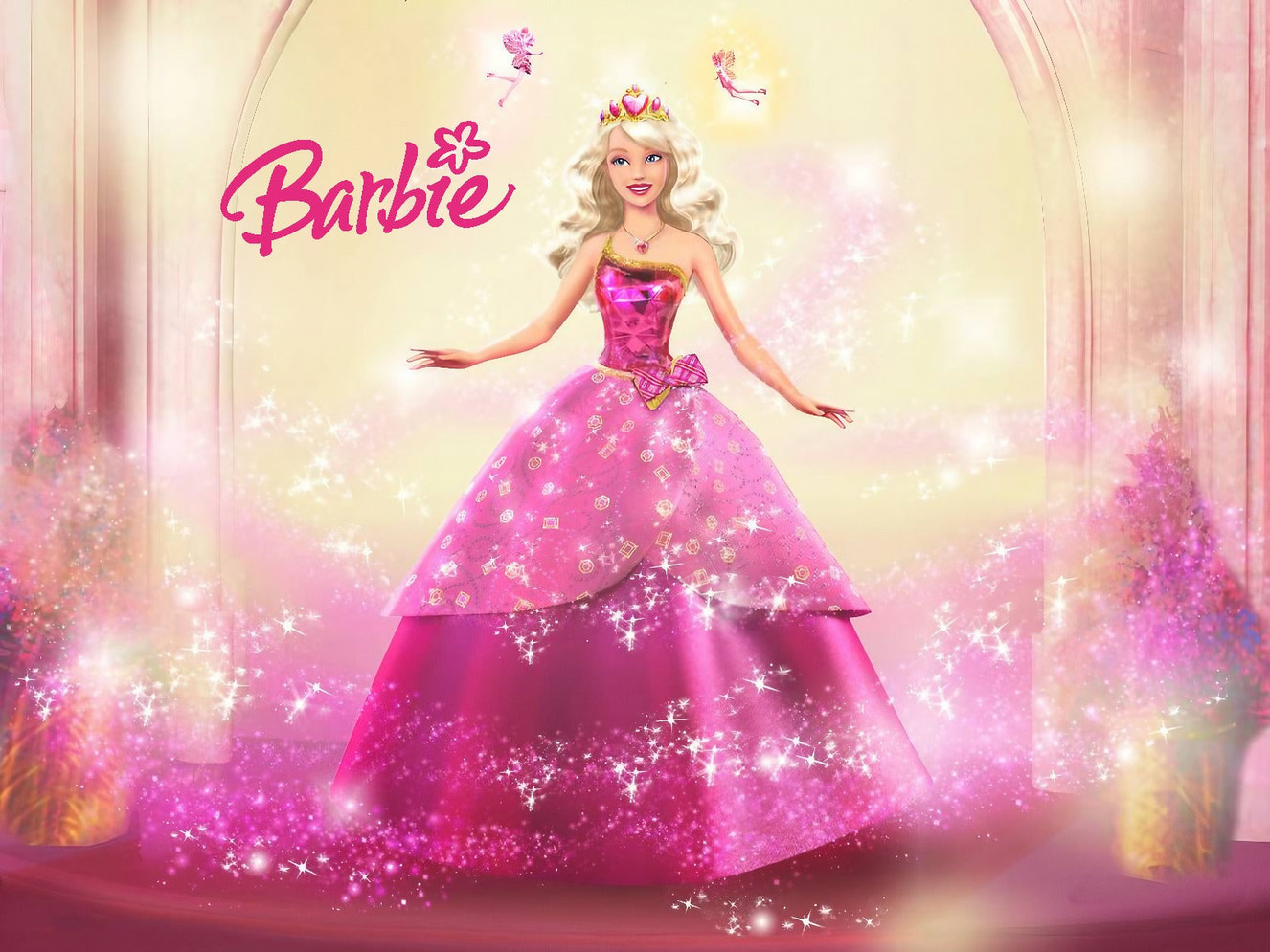 Pink Cute Princess Barbie Doll Wallpaper Doll Toys Princess Barbie