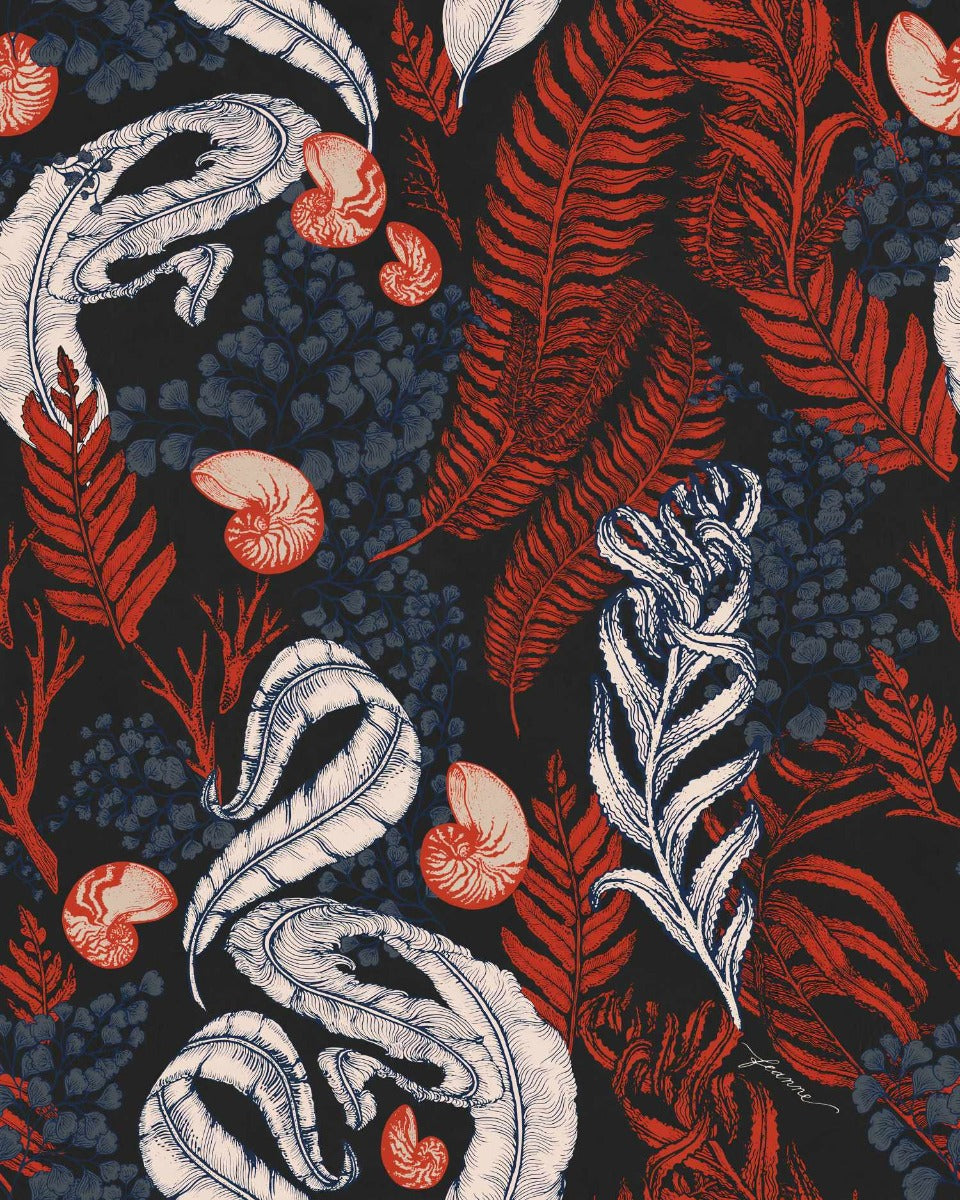 Coral Cove Nautilus Wallpaper Mural in your room — zoomed