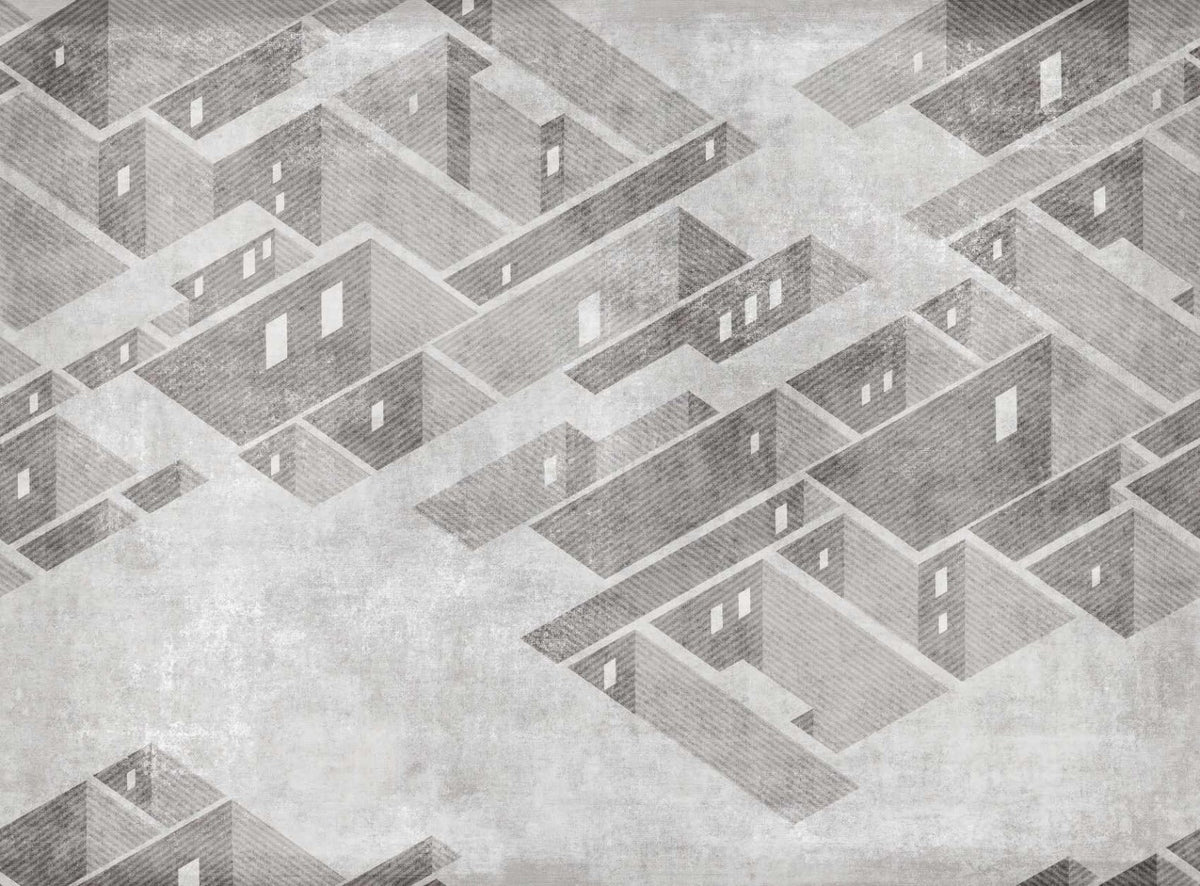 Abstract Building Vector Art Wall Mural in your room — zoomed