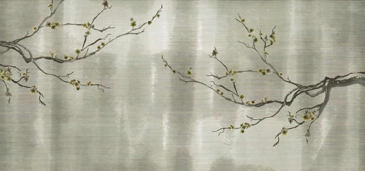 Blossom Vista Japanese Floral Wall Mural in your room — zoomed