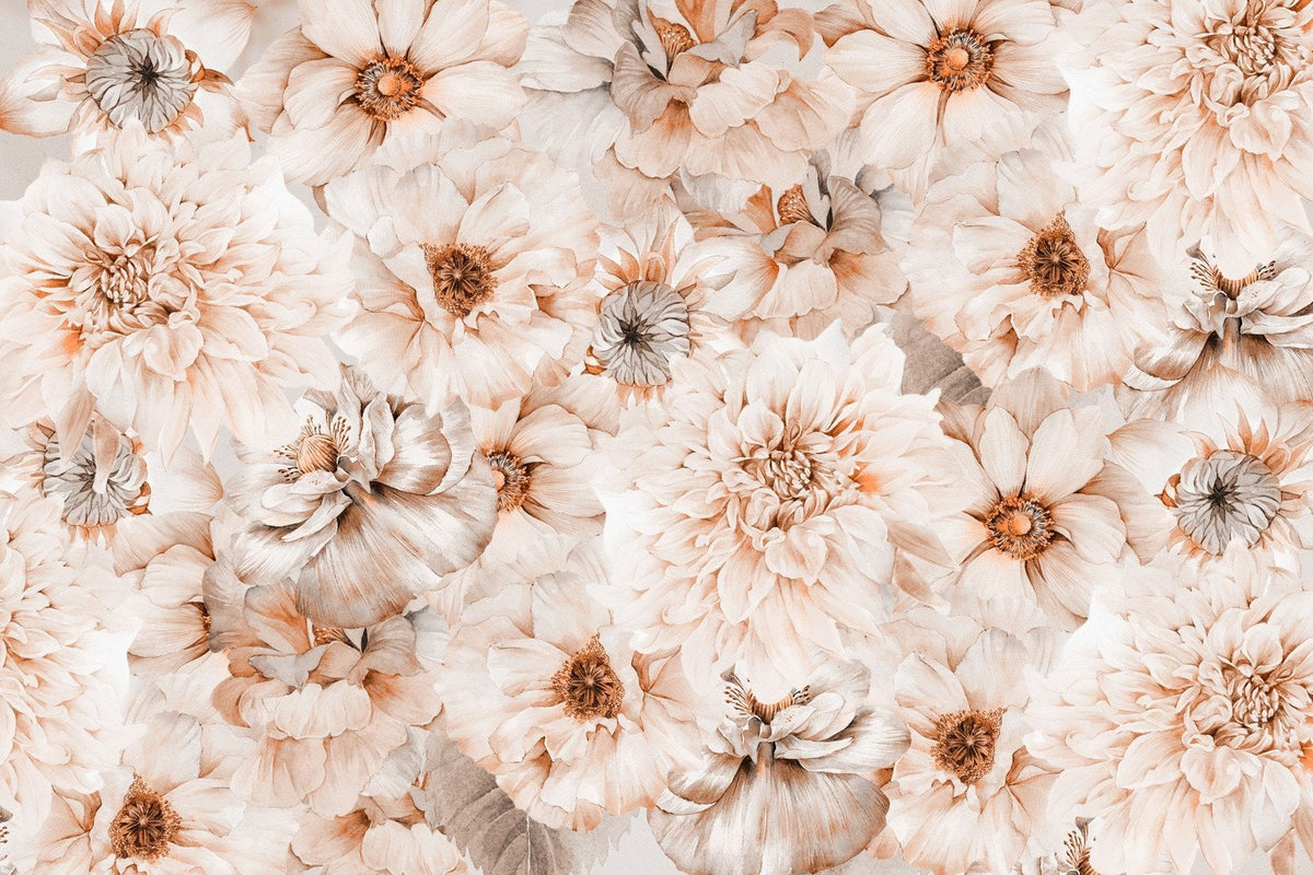 Soft Blossom Aesthetic Flower Wallpaper in your room — zoomed