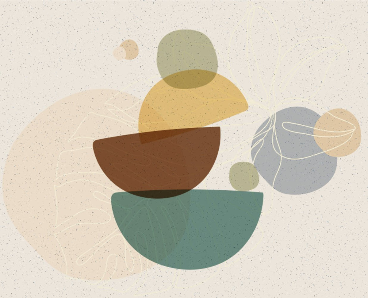 Modern Zen Abstract Wall Mural in your room — zoomed