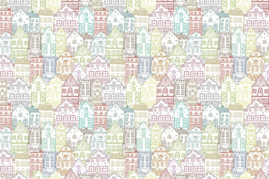 Kaleidoscope Townscape Wall Mural