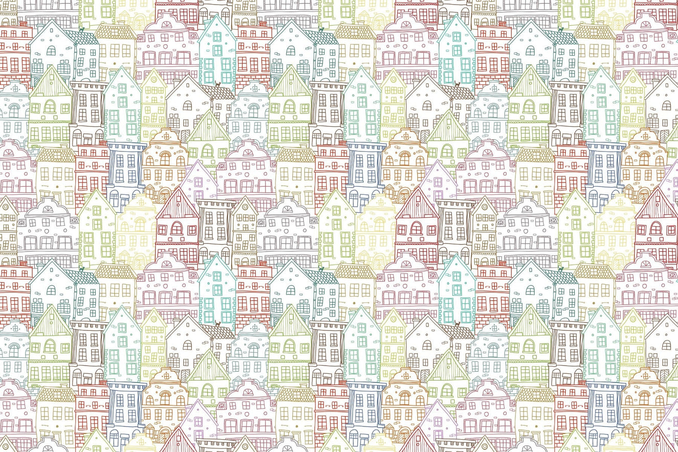 Kaleidoscope Townscape Wall Mural