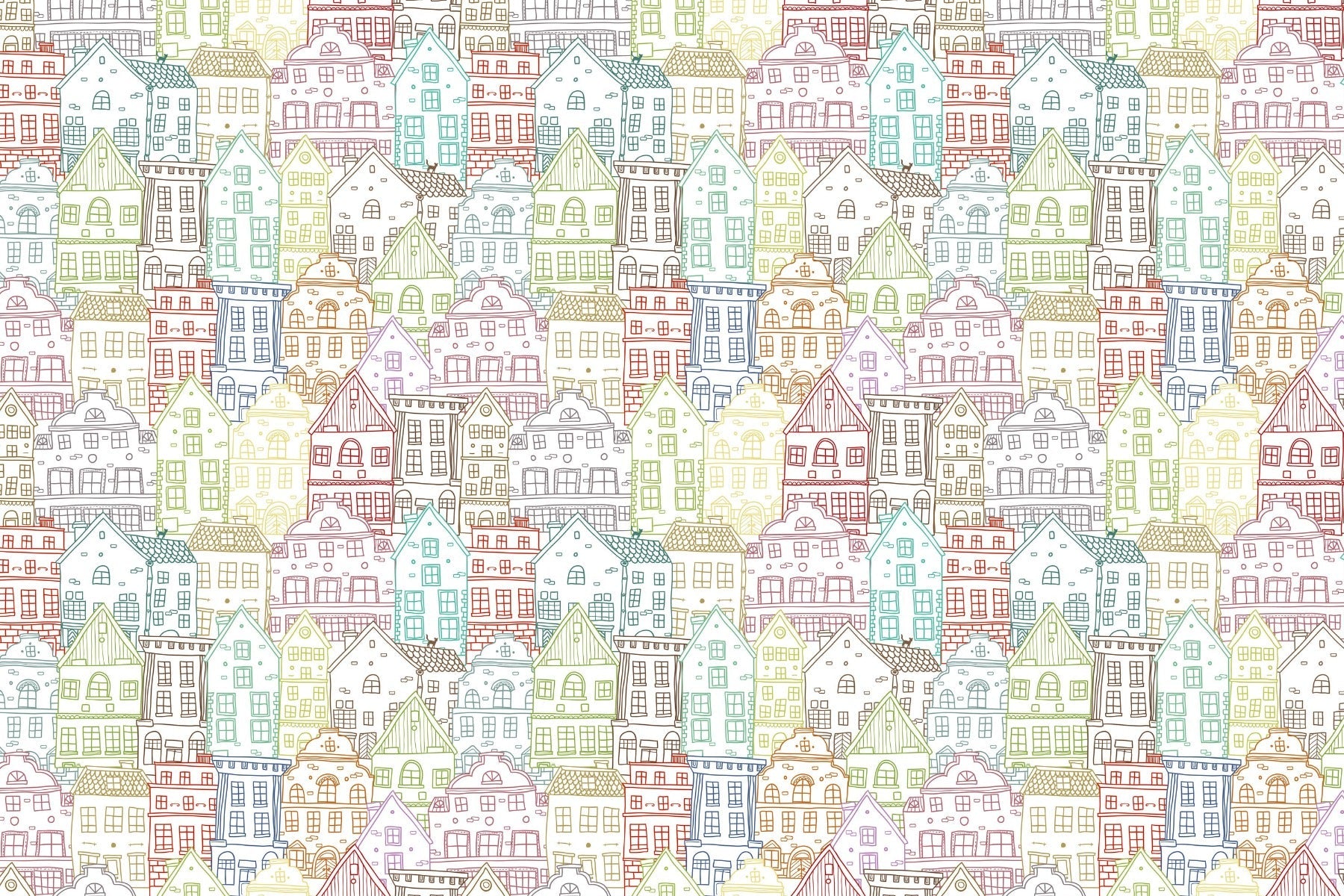 Kaleidoscope Townscape Wall Mural