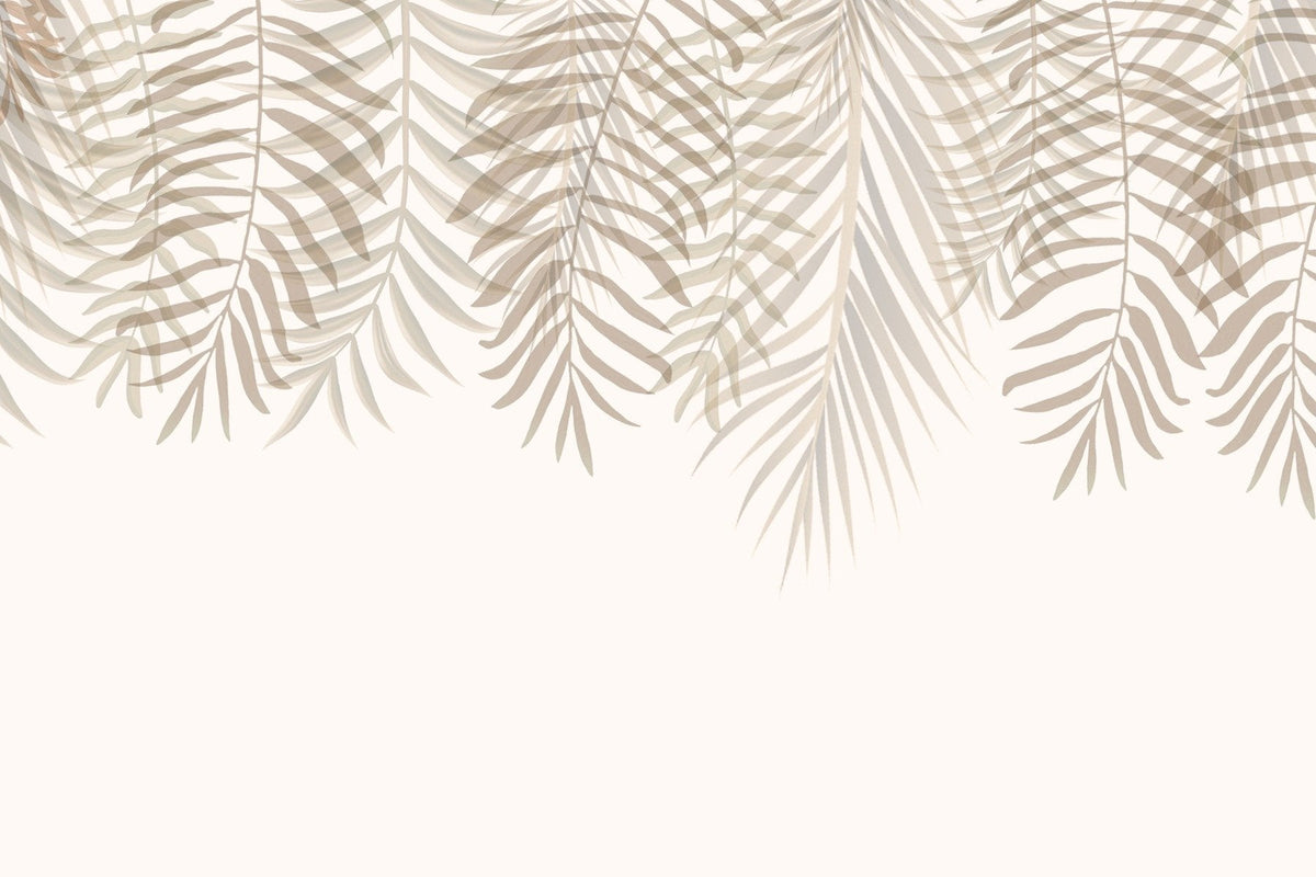Serenity Palm Fronds Wallpaper Mural in your room — zoomed
