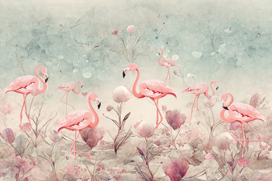 Mystic Flamingo Grove Wall Mural