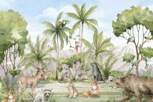 Exotic Creatures Landscape Art Mural