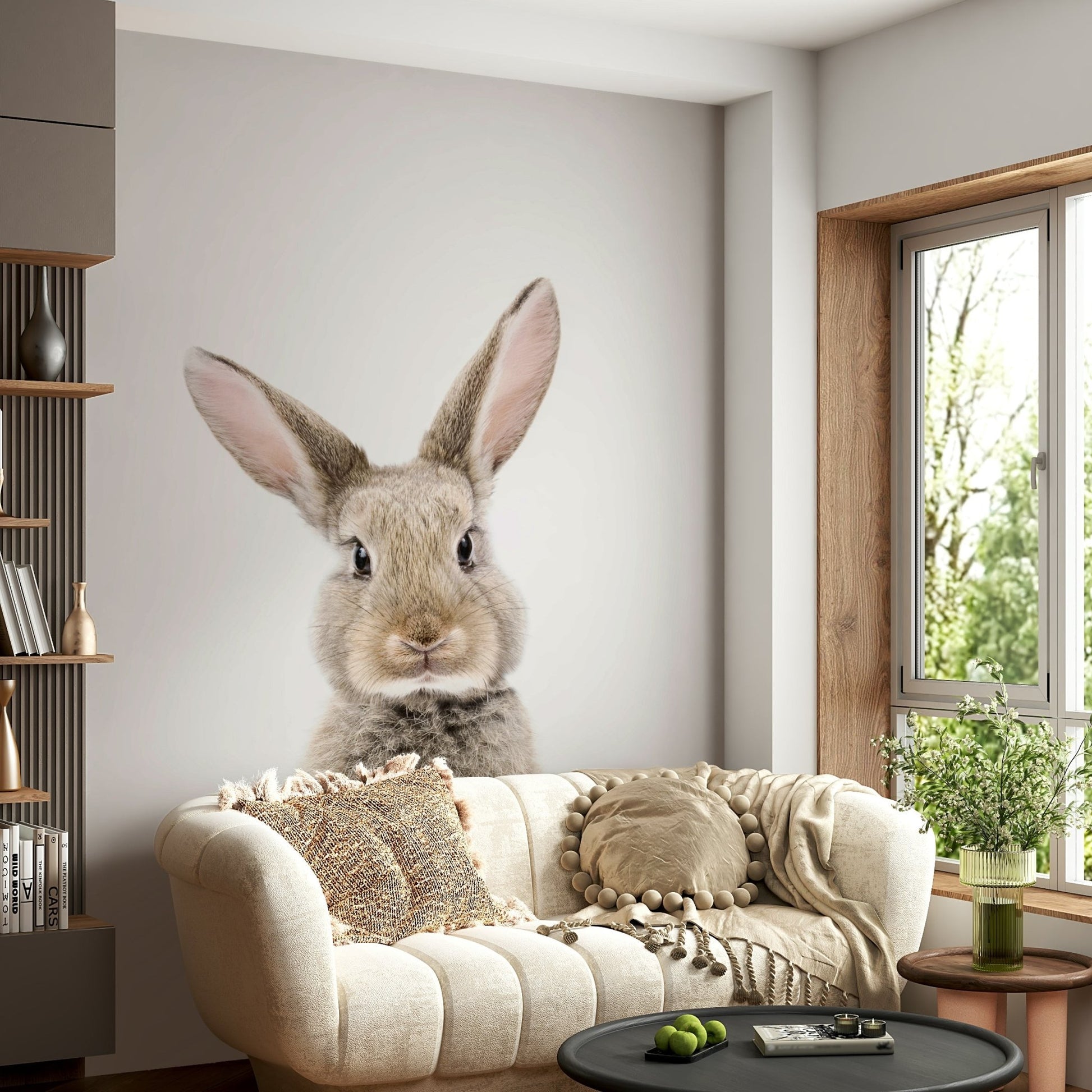 Cute bunny mural wallpaper for kids

