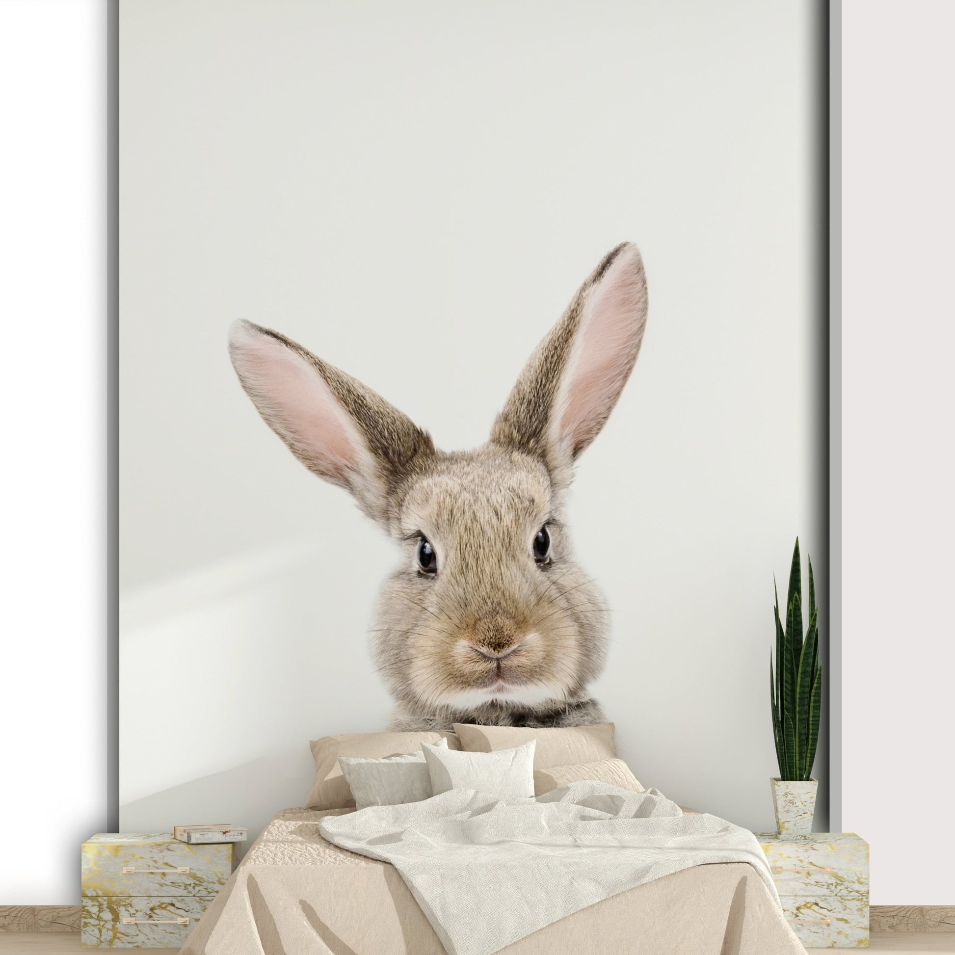 Nursery wallpaper with bunny theme

