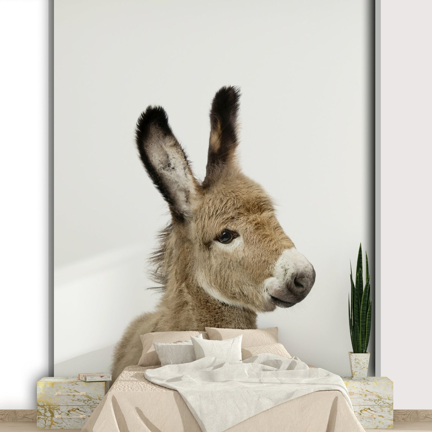 Baby donkey wall mural for kids’ rooms GD732


