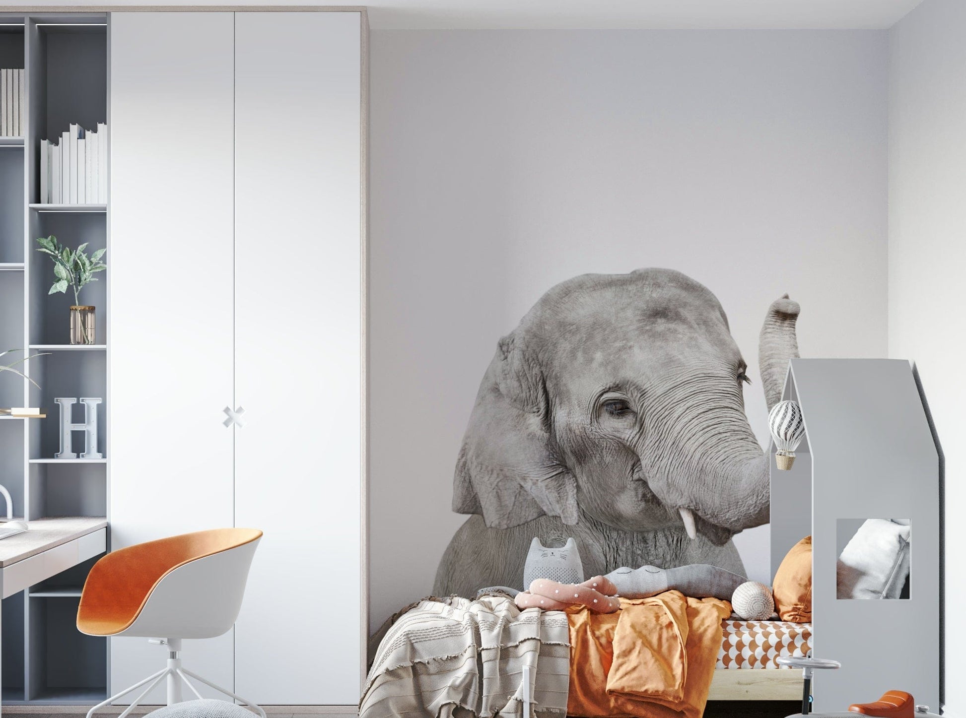 Cute baby elephant trunk raised GD290

