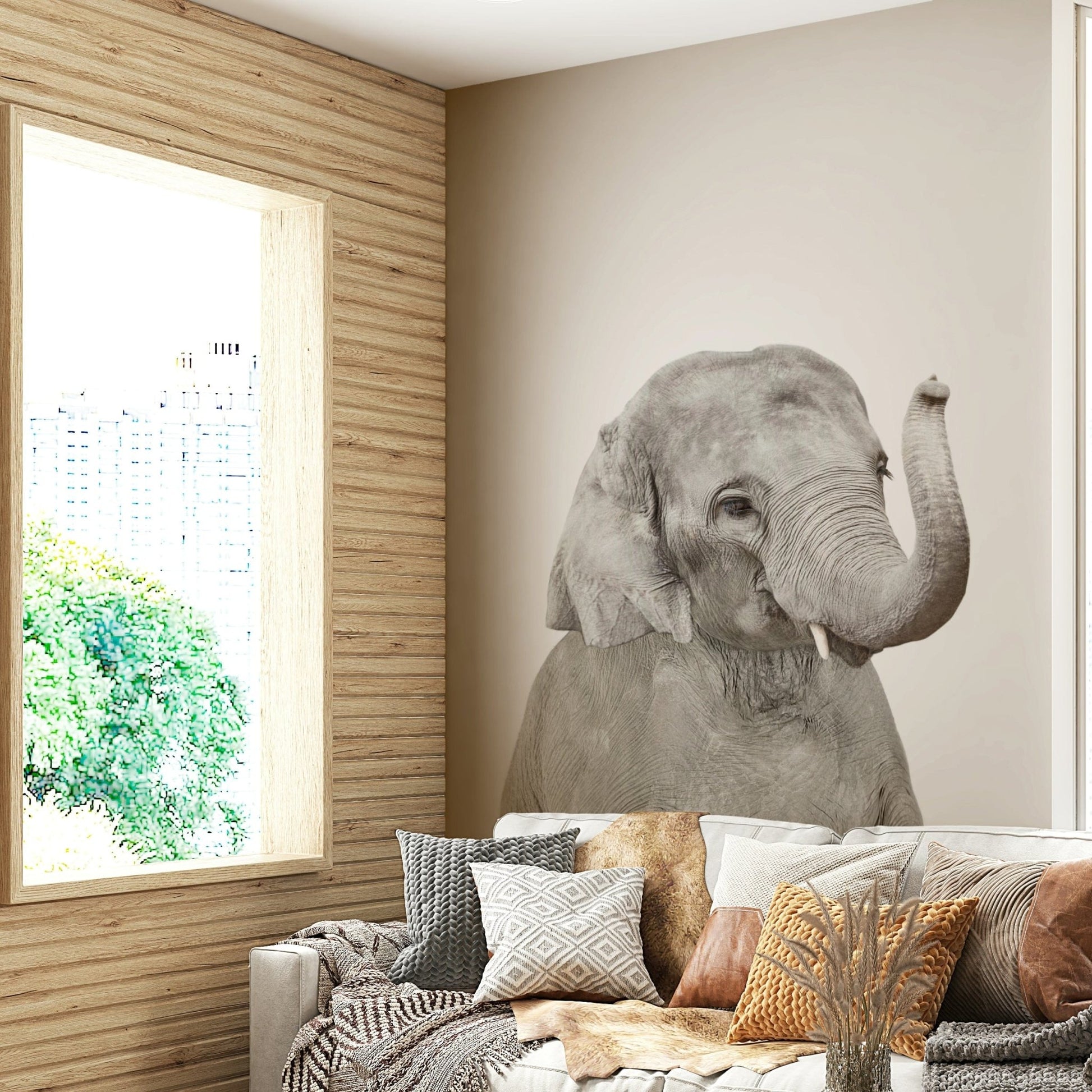 Small elephant raising trunk GD290

