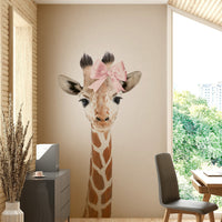 Baby giraffe bow nursery wallpaper GD291

