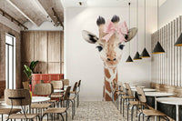 Baby giraffe bow animal wallpaper GD291

