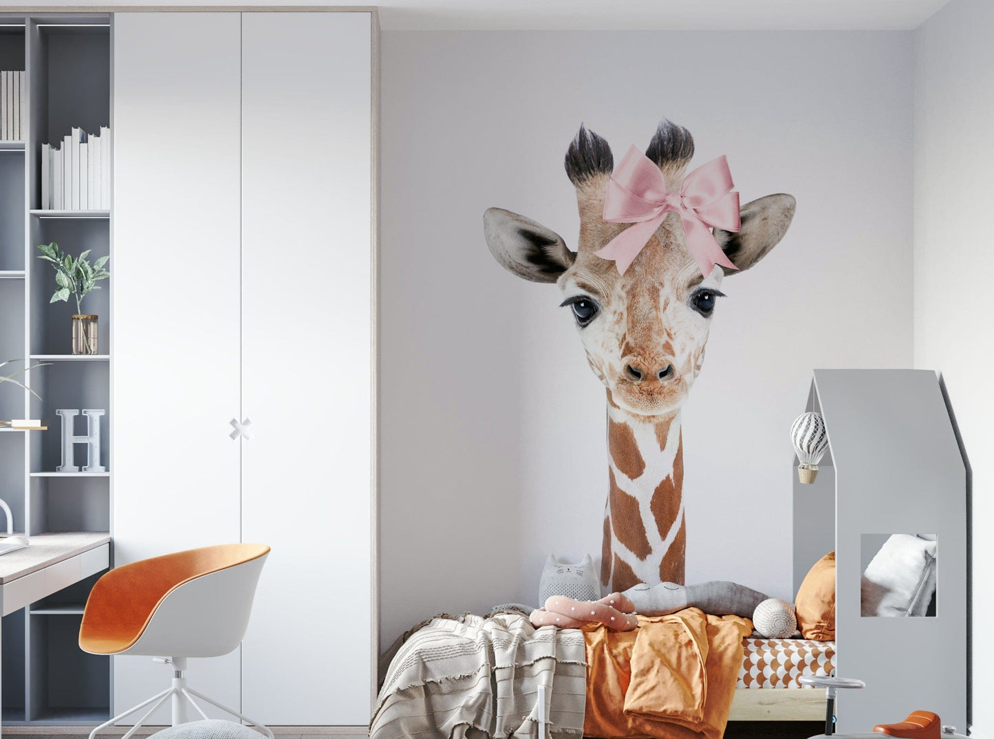 Little giraffe bow kids wallpaper GD291

