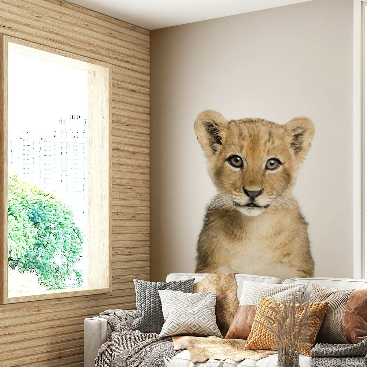 Baby Lion Wall Mural on nursery wall GD737

