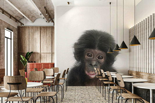 Baby Monkey Wall Mural on nursery wall

