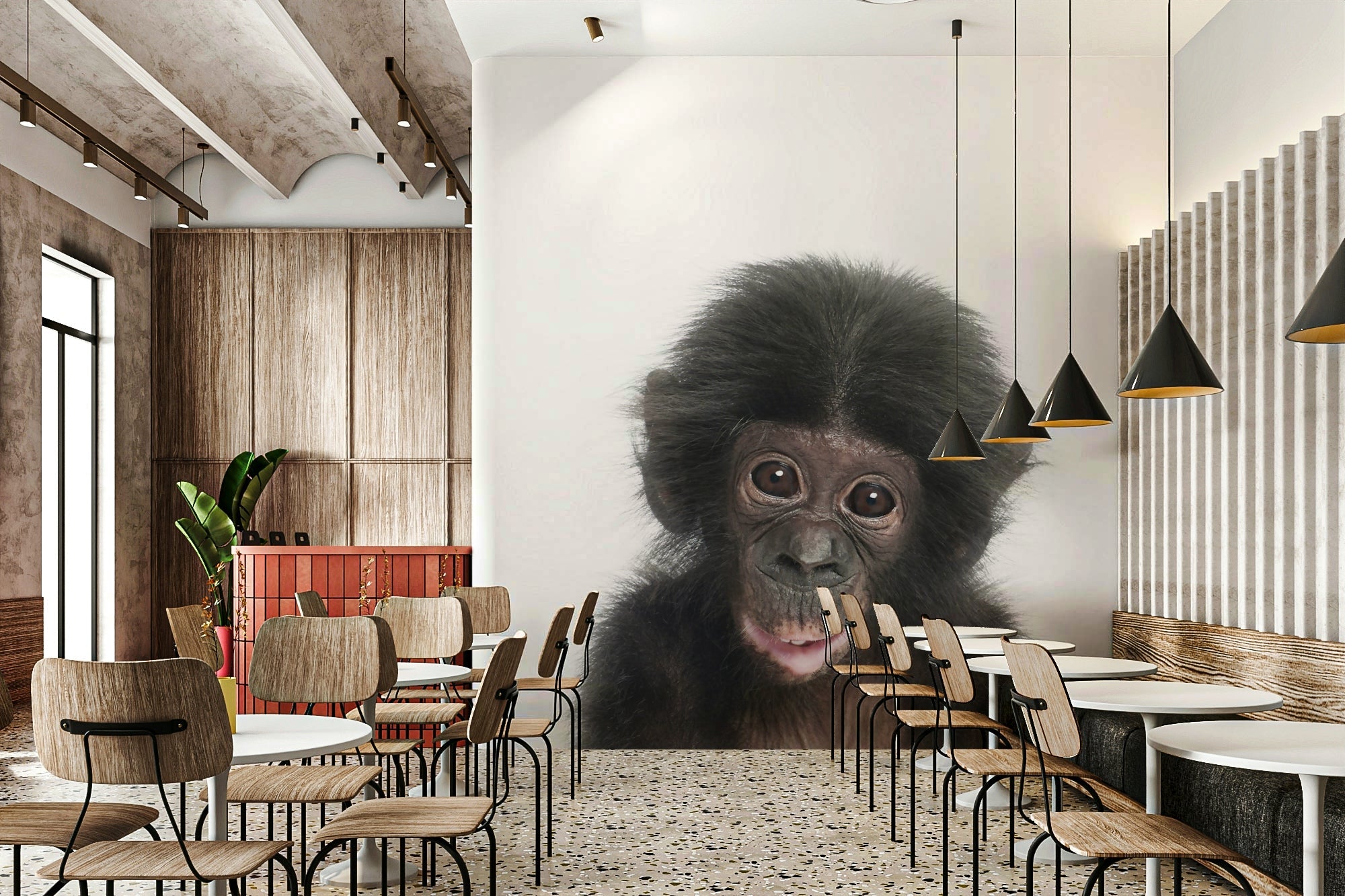 Baby Monkey Wall Mural on nursery wall GD738
