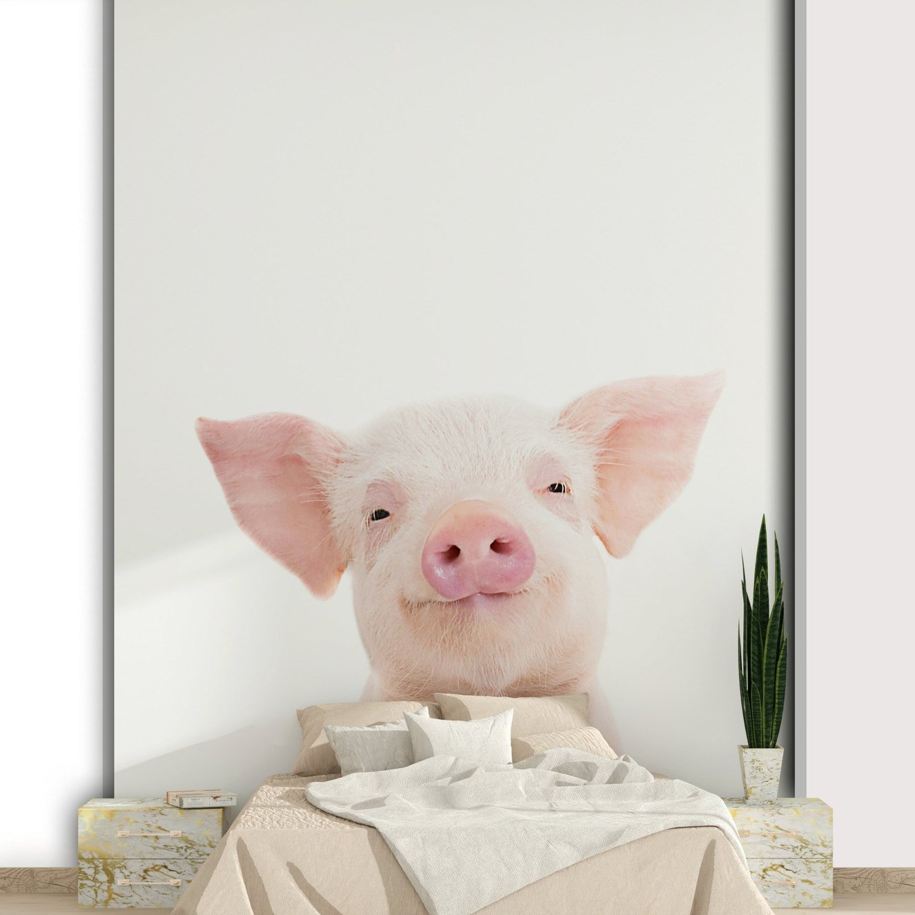 Baby piglet wall mural
