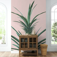 Kids’ room with bright pineapple wallpaper for walls
