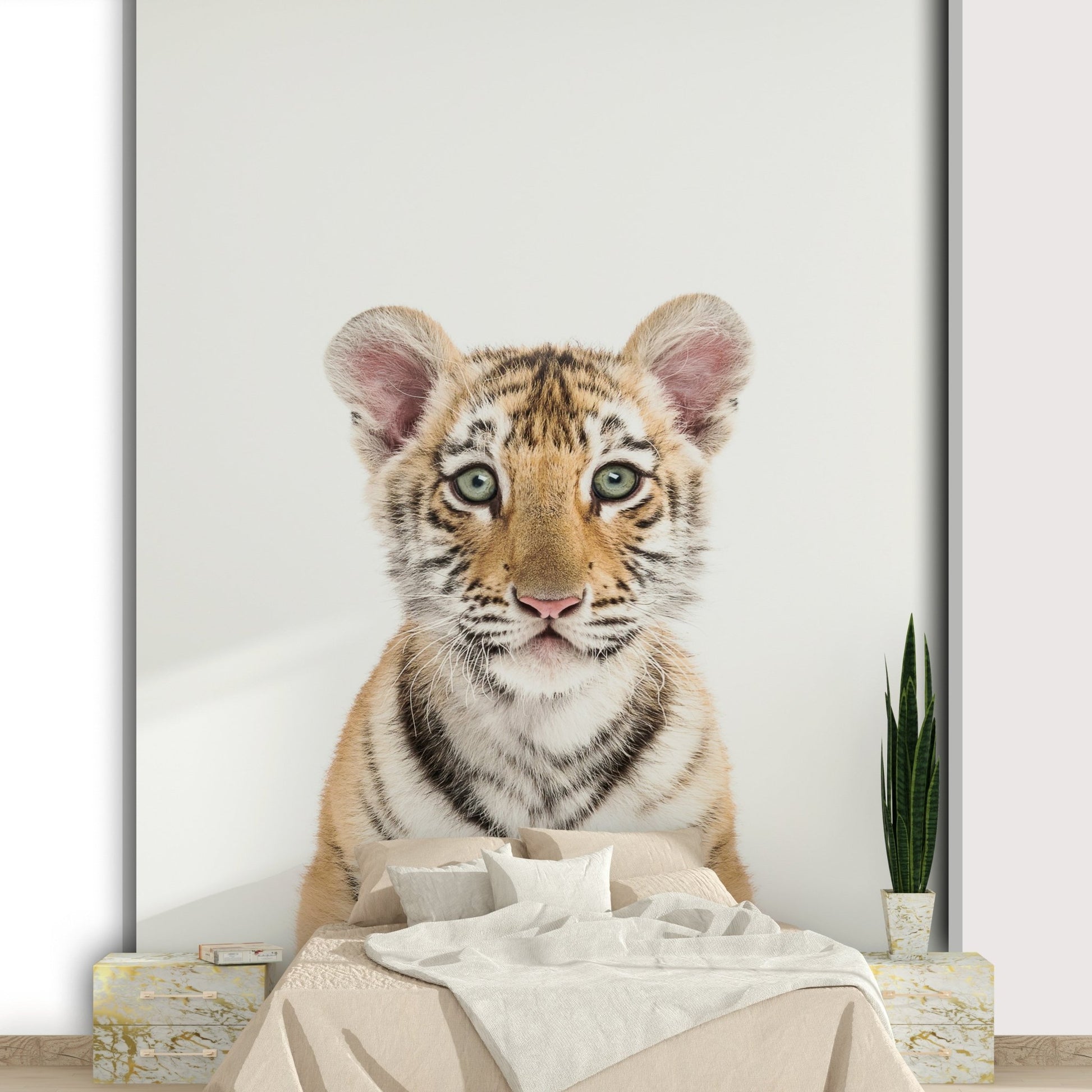 Soft colored baby tiger wall art
