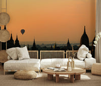 A contemplative gentle design wallpaper mural for a feature wall.