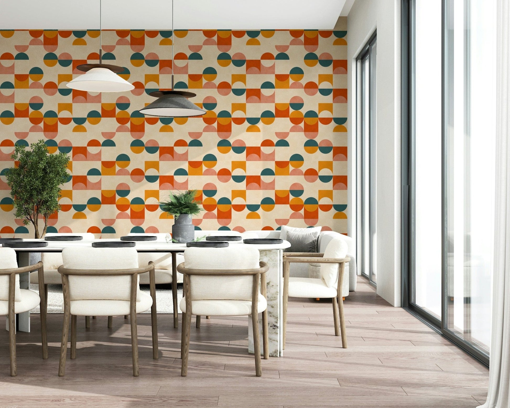 Bold Balance Act wallpaper for walls, abstract composition.