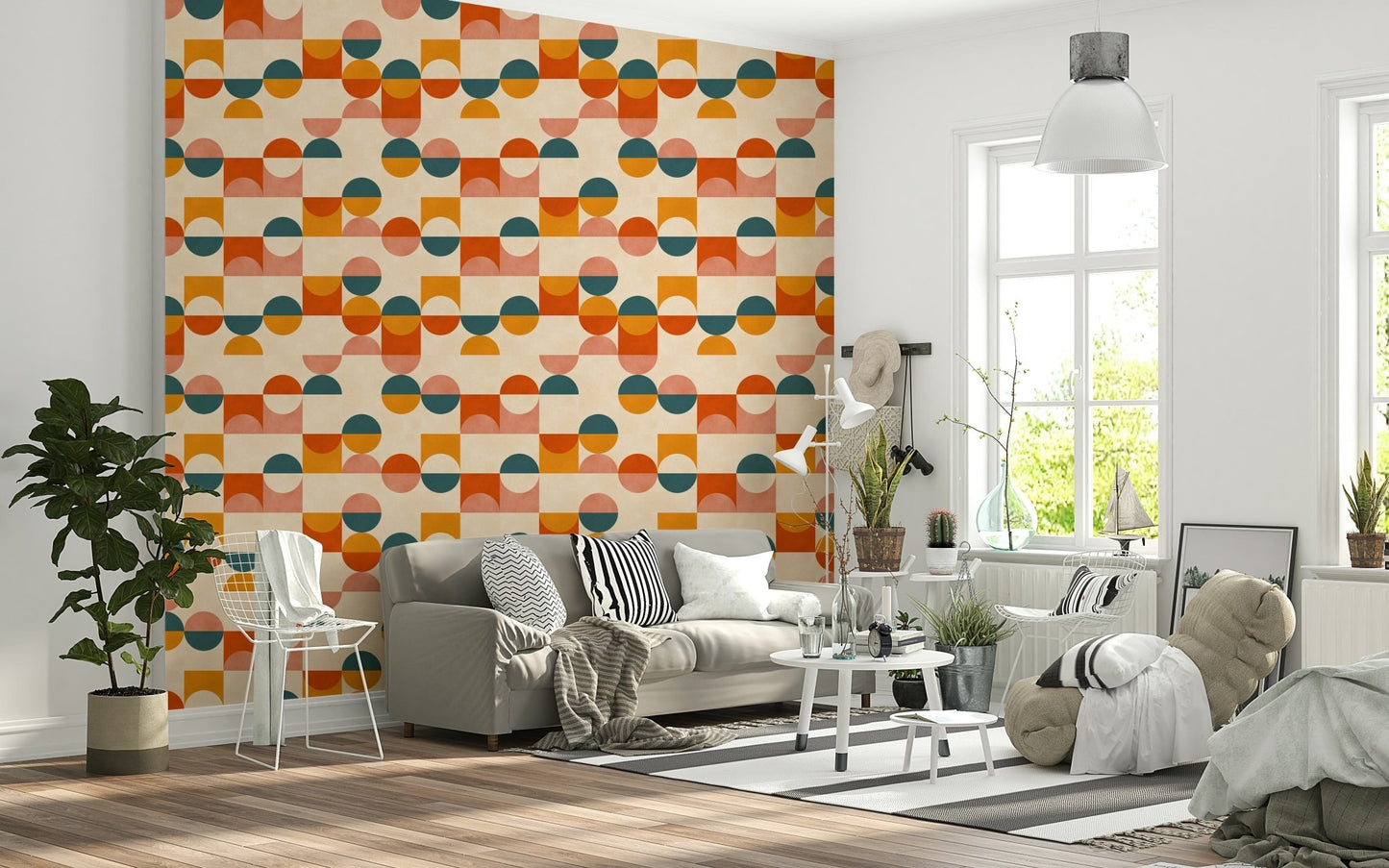 Stylish Balance Act wallpaper, contemporary desert palette.